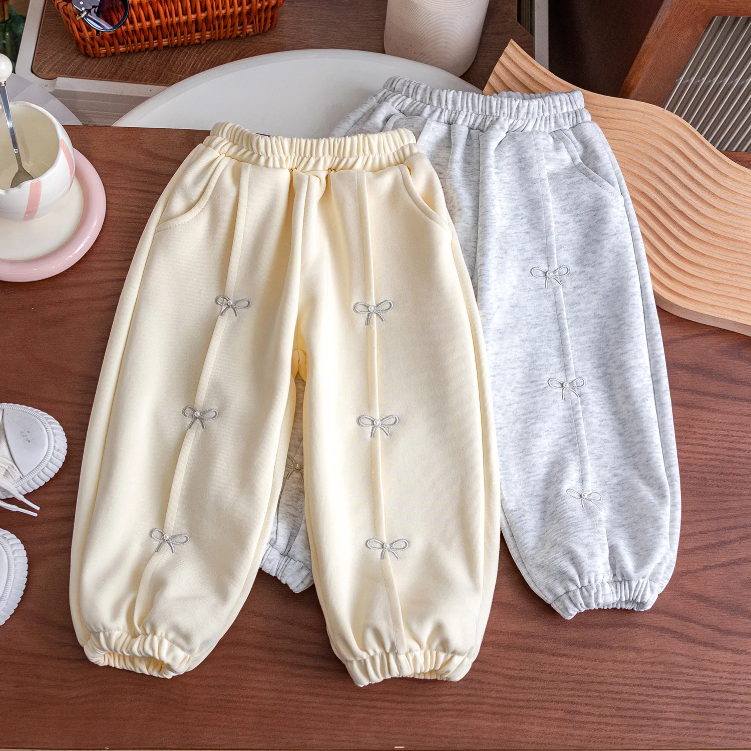 

Girls Pant Spring Autumn 2025 New Casual Pants for Girls Korean Fashion Children Pocket Spring and Autumn Leg Tights Pants