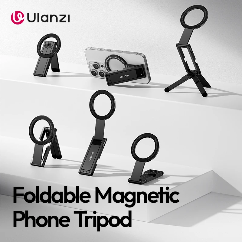 Ulanzi MA60 Mobile Holder Foldable Magnetic Tripod With Magnetic Ring Selfie Phone Mount Desktop Tripod For iPhone Android