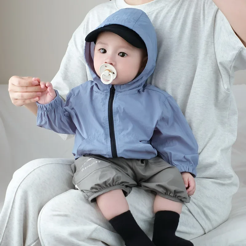 

Boys' Summer Sun Protection Clothing, Baby's Summer Thin Breathable Air-conditioned Clothing, Baby's Casual Hooded Jacket