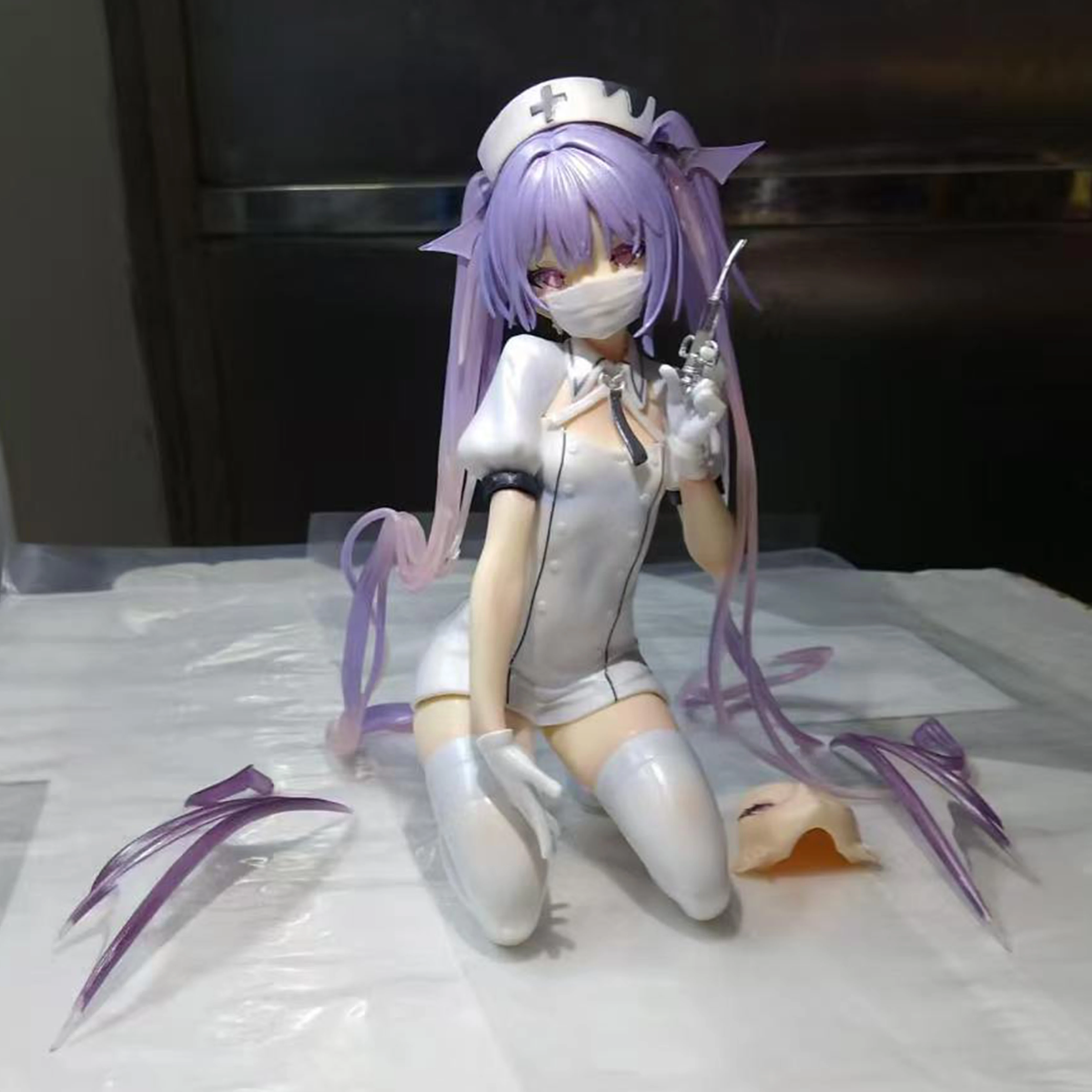 Enfermeira uniforme eve figura linda menina jogo anime figuras sexy enfermeira menina estatueta modelo gk coleção estátua ornamento brinquedo presente