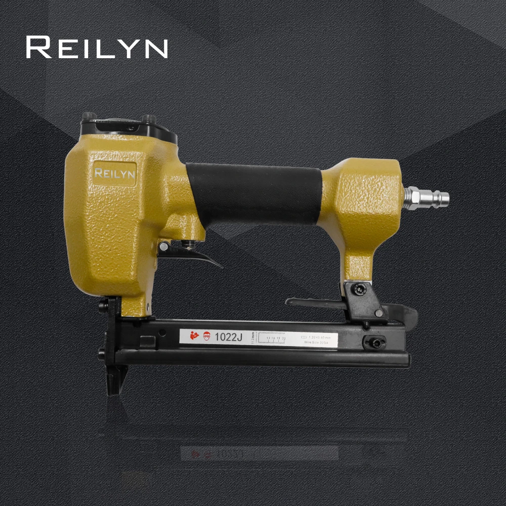 Reilyn 20GA Pneumatic Stapler 1022J Crown 11.2mm Wire 0.6x1.2mm 10-22mm Staple Upholstery Pin Stapler Sofa Air Nailer