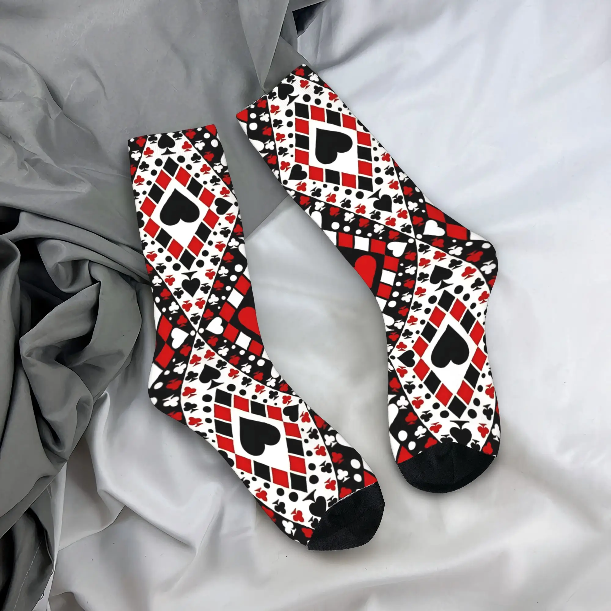 

Poker Cards Symbols Socks Graphic Stockings Non-Slip Unisex Men Socks Soft Breathable Spring Harajuku Running Sports Socks