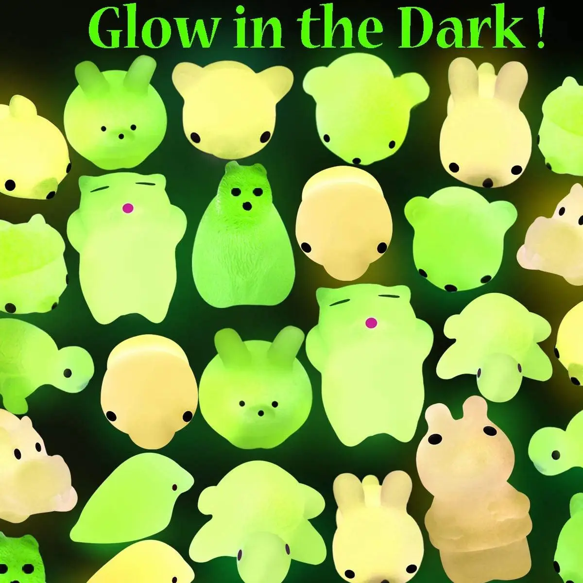 12Pcs Luminous Mochi Squishies, Mochi Squishy Animals Stress Toys, Mini Stress Relief Toys Mochi Animals Toys Kawaii