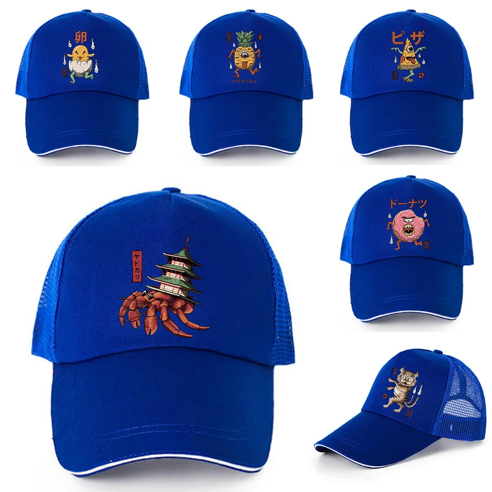 

Fashion Cute Monster Pattern Baseball Caps Men Women Quick Dry Snapback Hats Summer Hip Hop Breathable Mesh Sun Hats Unisex Cap