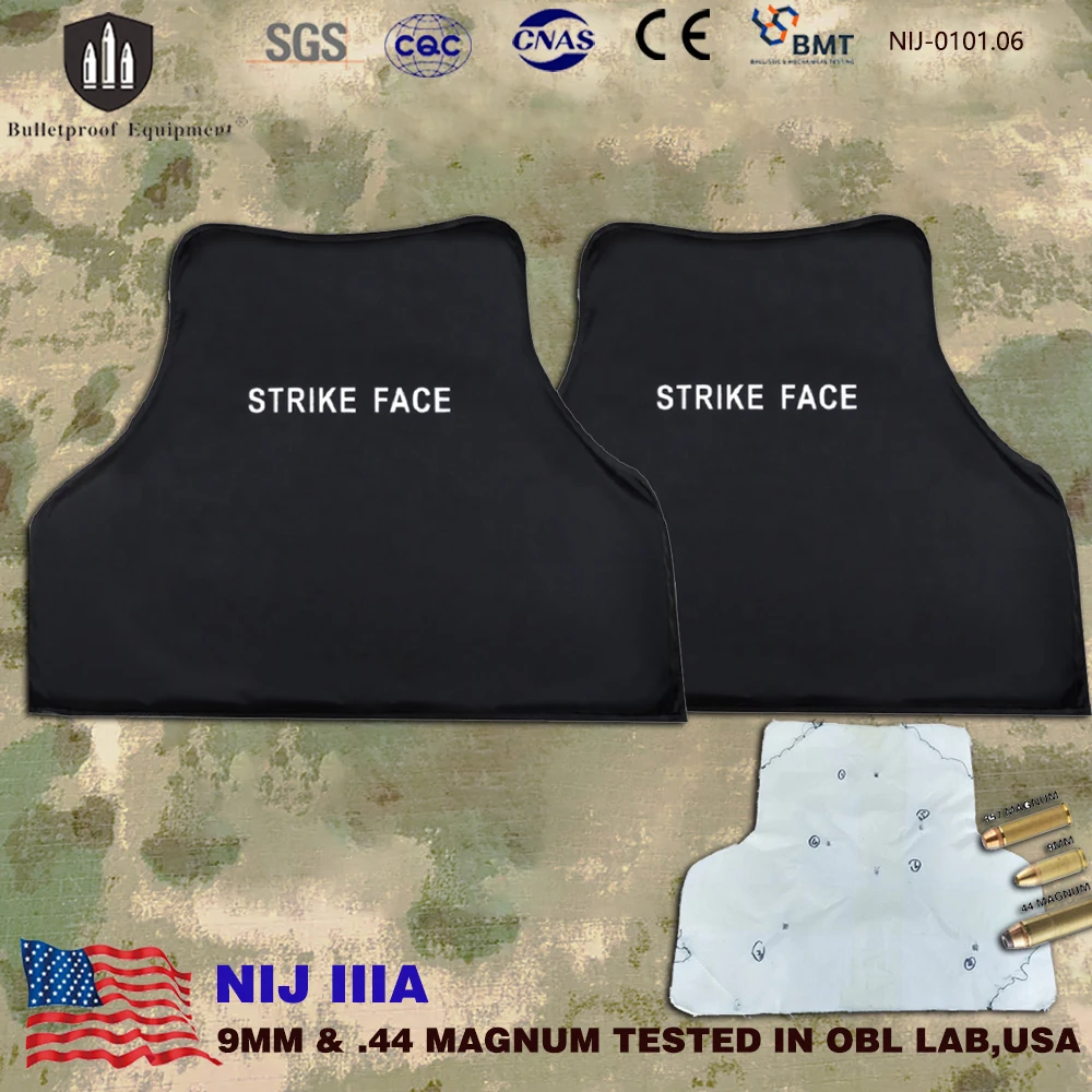 

Real NIJ IIIA Level 3A Soft Body Armour BulletProof Ballistic Plate Inserts CIRAS EAGLE Style Against .44mag&9mm Tactical Vest