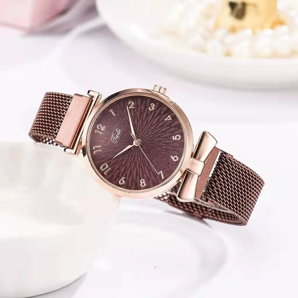 Nieuwe Mode Vrouwen Horloge 2 Stuks Luxe Armbanden Legering Waterdichte Dames Horloges Rose Goud 2023 Jurken Vrouwelijke Klok Reloj Mujer