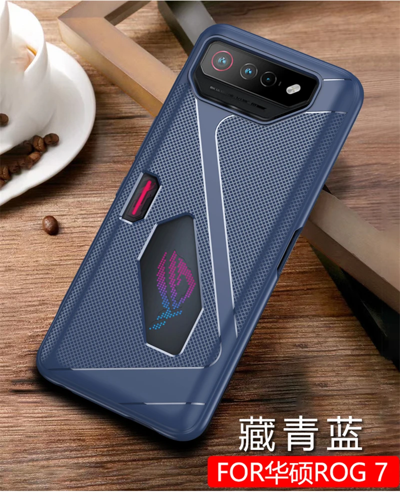 For ASUS ROG Phone 7 Shockproof Case Breathable Heat Soft TPU Gaming Back Cover ROG 7 ROG7 PHONE7 Heat Dissipation Funda Capa