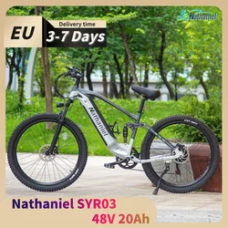 Nathaniel SYR03, 27.5' Aluminum Alloy Frame,1000W Brushless Motor,Electric Mountain Bike,48V 20Ah Lithium Battery,70KM,E-Bike