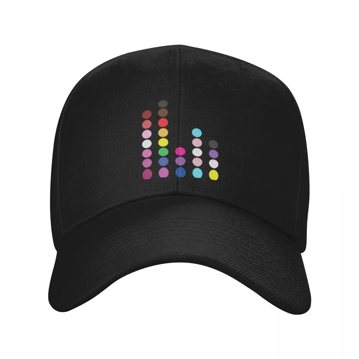 

LGBTQ Pride Dots Subtle Minimalist LGBTQ Pride Flag Colors Baseball Cap Trucker Hat Snapback Cap Beach Outing Boy Child Women's
