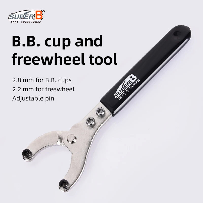 

Super B B.B. Cup and Freewheel Tool Bicycle Repair Tools Replaceable and Adjustable Pin 2.8mm for B.B. Cups 2.2mm for Freewheel