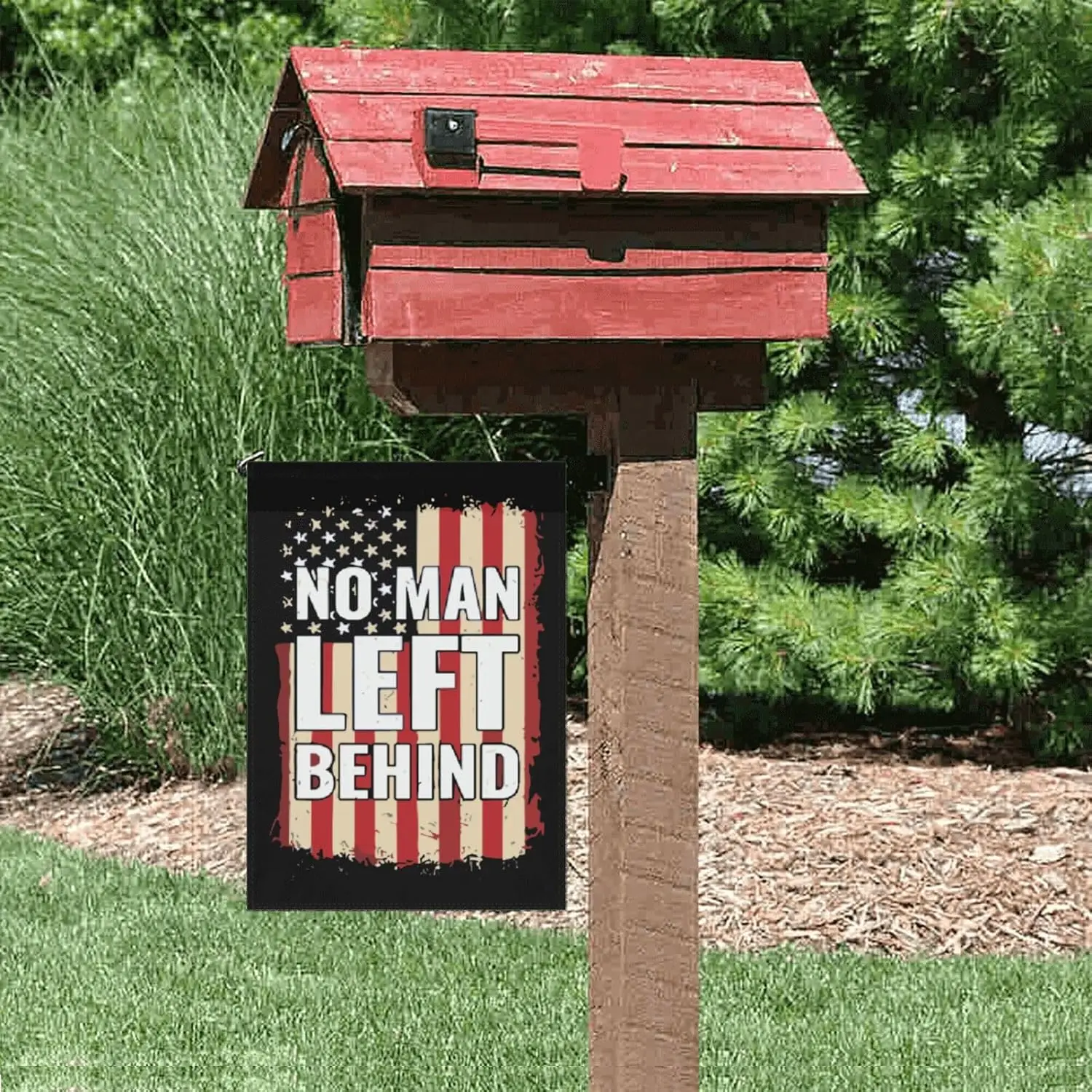 No Man Left Behind Garden Flags Funny Banners For Camping IIC
