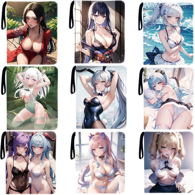 900pcs Genshin Impact ONE PIECE sexy goddess Card Album Book Folder 9 Card Slots Zipper Double Pocket Zipper Card Binder Holder