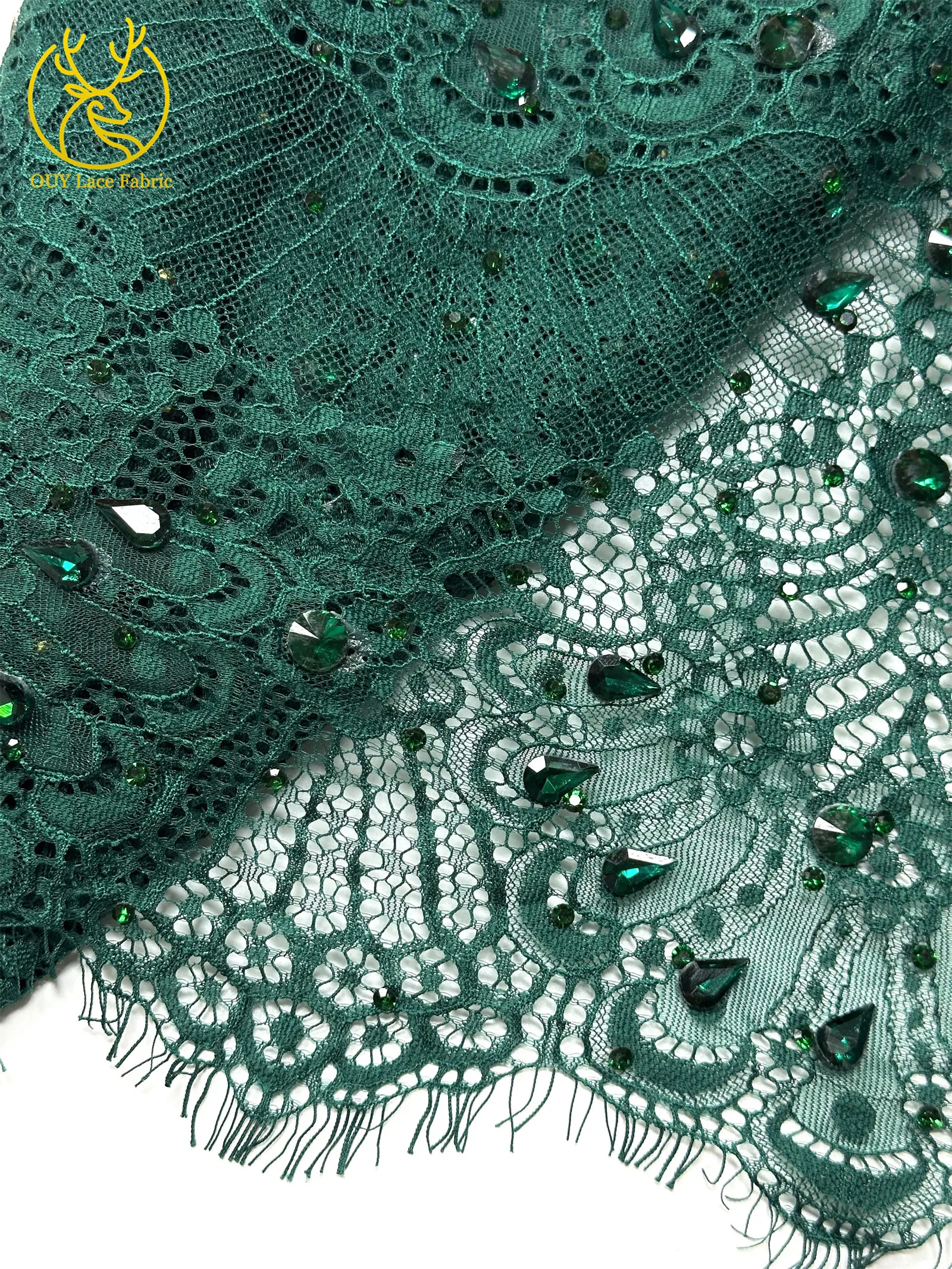 2026 Heißer Verkauf: Edles, luxuriöses, handgefertigtes Stickerei-Netzspitzenstoff mit Steinen für Damen-Hochzeitskleider, 3 Meter – Detail 27