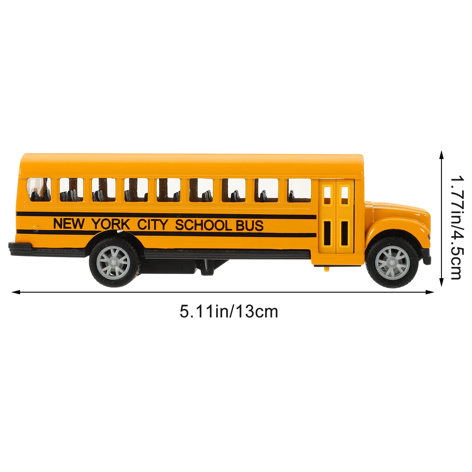 Schulbus-Modell, Jungenspielzeug, Push and Go-Legierung mit Pull-Back-Action-Auto, Campus, reibungsbetrieben