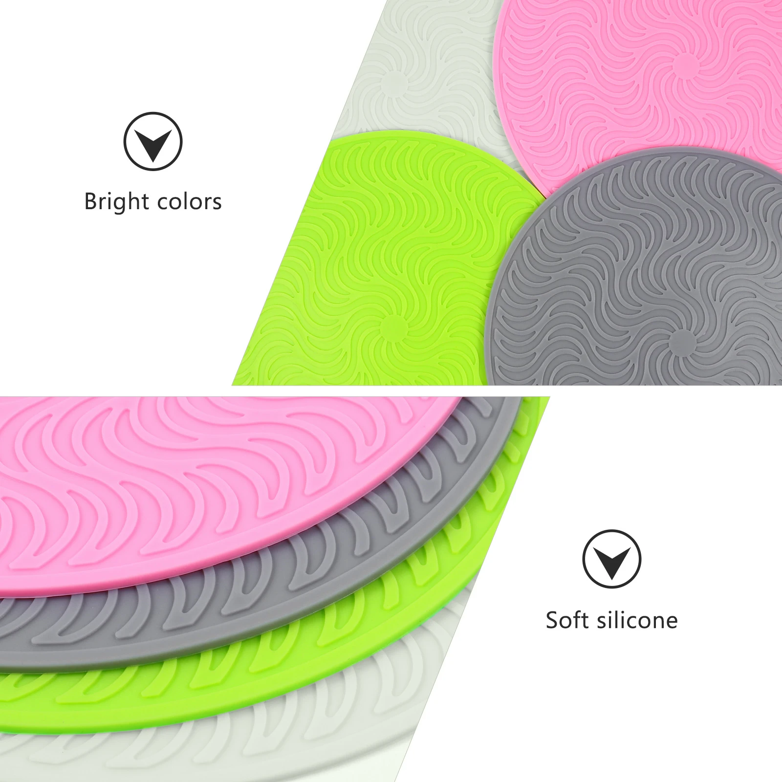 

4 Pcs Silicone Mat Set Heat Insulation Microwave Oven Place Turntable Non Slip Easy Clean Kitchen Tool Protector