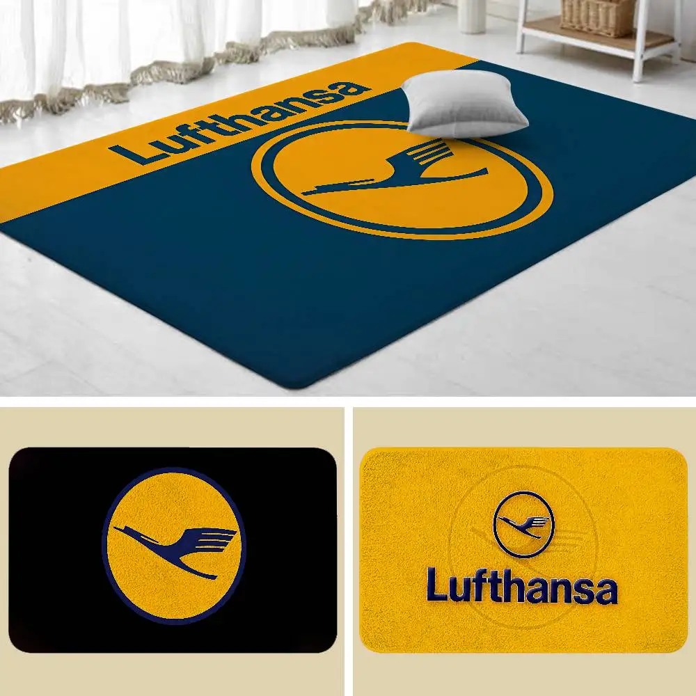Lufthansas-Airline Floor Mats Home Laundry Rug Carpet For Living Room Decor Lounge Area Anti-slip Foot Mat Entrance Doormat