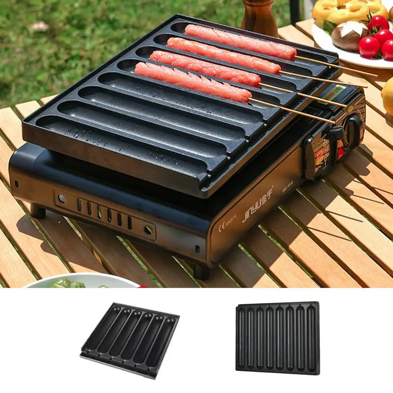 Sausage Cooking Pan Aluminum Alloy Sausage Pan Cooker Household Grilling Pan Rapid Heat Conduction Kitchen Supplies Non Stick