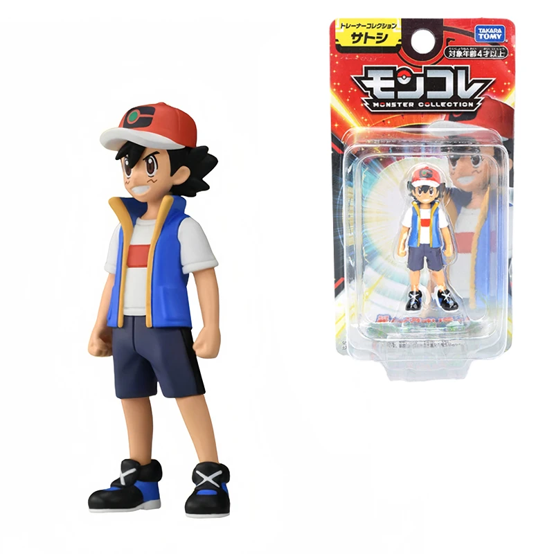 TAKARA TOMY Pokemon TC Series Children's Toys Animation Peripheral Ornaments Decorative Ash Ketchum Leon Cynthia Steven Stone