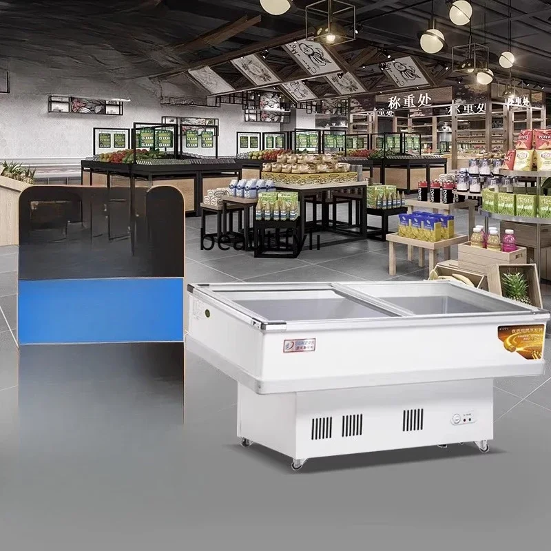 A61 Seafood Cabinet Bevel Horizontal Freezer Display Seafood Barbecue Fresh Refrigeration Freezing