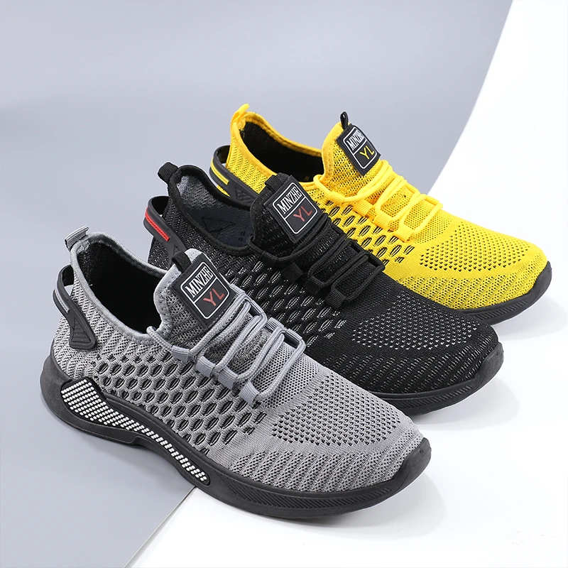Men's Casual Sneakers with Breathable Mesh Slip-On Design - Durable Soles, Mid-Top Design Suitable for Hiking, Outdoor Activities, and Everyday Wear. Comfortable Shoes for Spring, Summer, and Autumn. Casual Sneakers for Home and Daily Wear. Trendy Men's Sports Running Shoes. Knitted Men's Sneakers. Lightweight Shoes. Comfortable Low-Top Walking Shoes for Men, Suitable for Outdoor Fishing, Park Workouts. the Best Gift for Husband, Father, Son, Boyfriend
