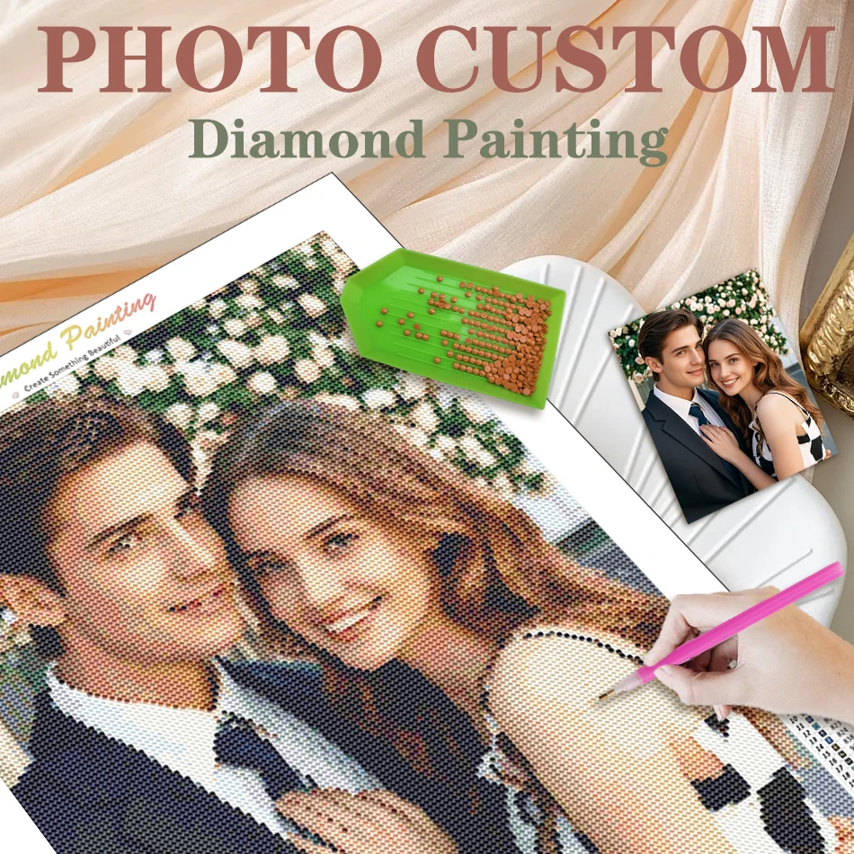 

Custom Diamond Painting Photo Full Square Round DIY 5D Diamond Embroidery Sale Art Supplies Wall Decoration Wedding Gifts