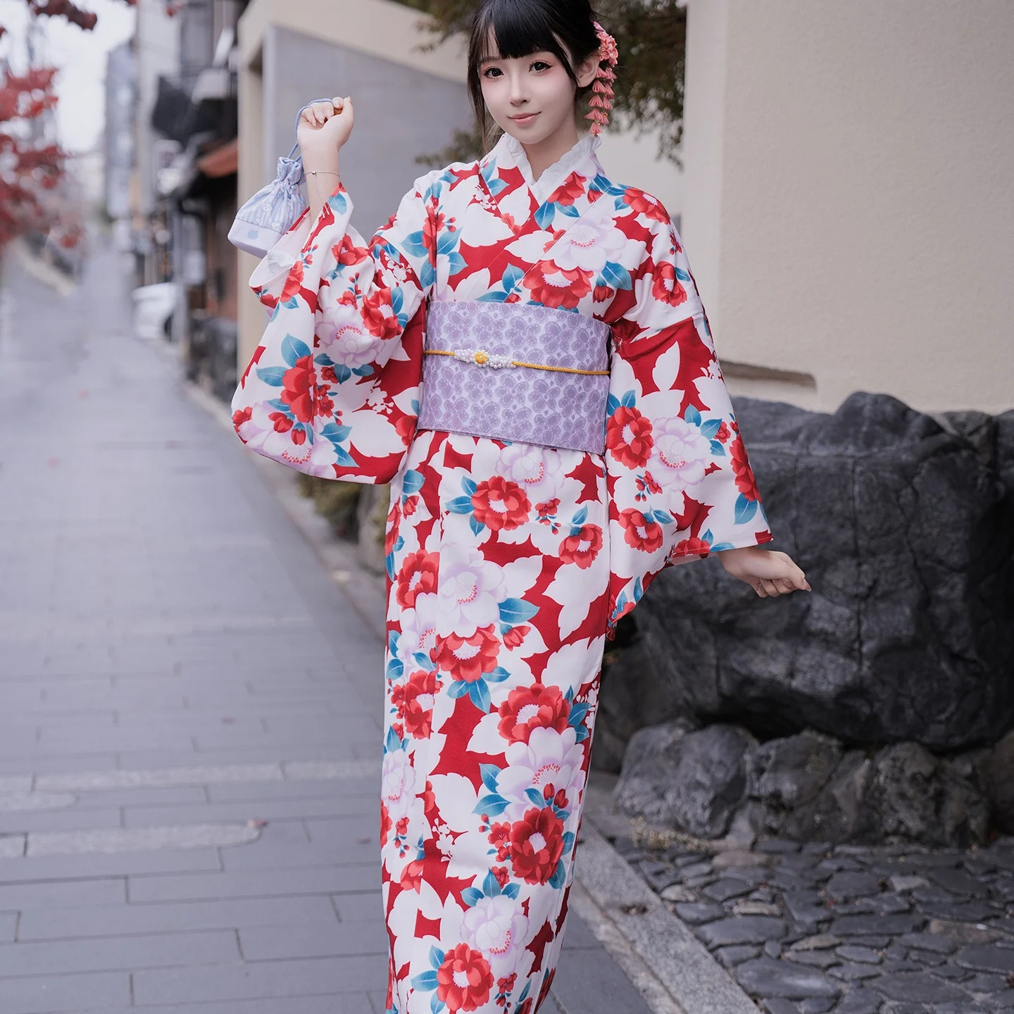 Women Formal Wear Photoshoot - Women's Traditional Japanese Yukata Kimono, 100%