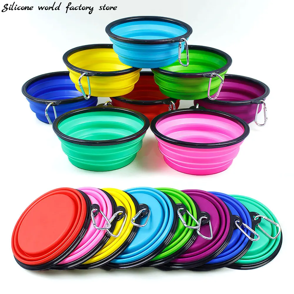 

Silicone World 1000ML Collapsible Silicone Pet Bowls Outdoor Travel Portable Pet Dog Food Basin Food Container Feeder Bowl Dish