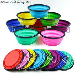 Silicone World 1000ML Collapsible Silicone Pet Bowls Outdoor Travel Portable Pet Dog Food Basin Food Container Feeder Bowl Dish