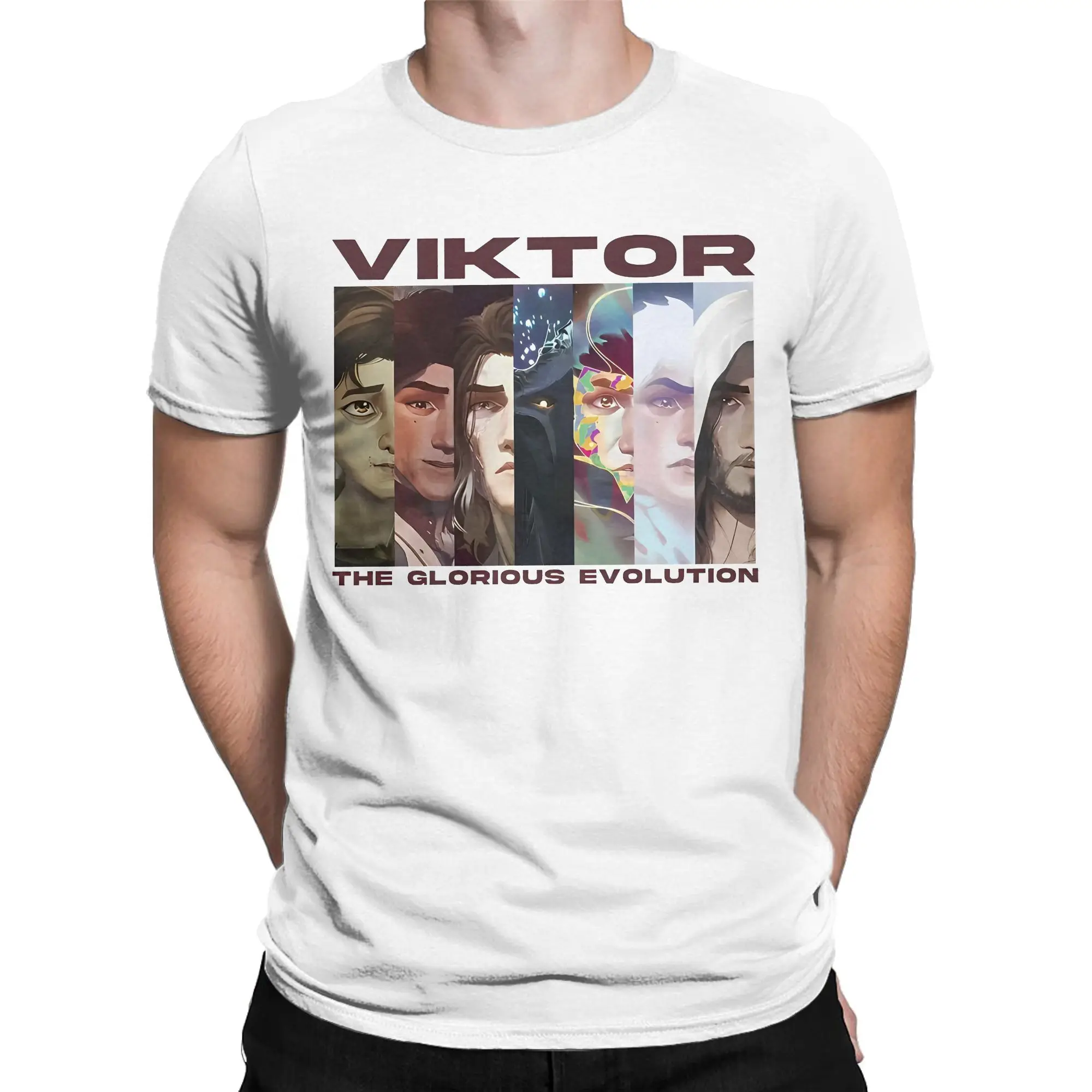 Men's T-Shirt Arcane Viktor Glorious Evolution Funny Cotton Tees Short Sleeve Game Anime T Shirt O Neck Clothes Plus Size