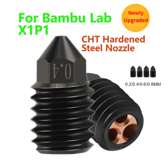 

Сопло для 3D-принтера Bambu Lab X1/P1, трехканальное, высокопроизводительное, из износостойкой закаленной стали CHT, 0.2/0.4/0.6/0.8 мм