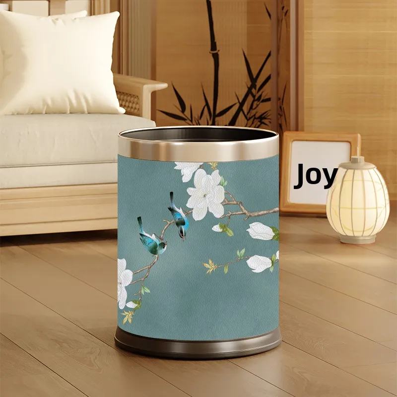 

Retro Chinese Large Capaci Batoom Tra Can for Home Hotel Homestay Living Room Bedroom Waste Paper Basket round ape
