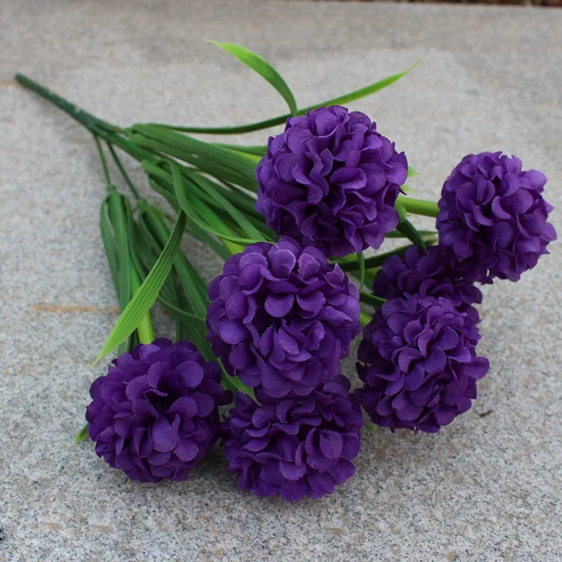 1 stücke 7-köpfe Künstliche Blume Simulation Hortensien Blume Zwiebel Ball Geformt Hochzeit Im Freien Hause Dekoration Fotografie Requisiten – Detail 7