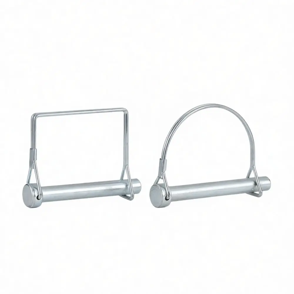 D Shape Square Locking Pin Heavy Duty Hitch Spring Safety Pin Quick Release Fastener With Anti Loss Lanyard Hardware