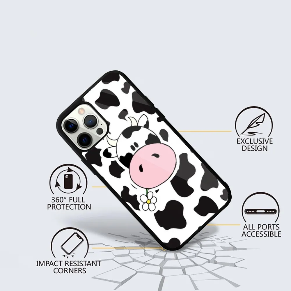 Dairy Cattle Cow Speckle Cute Cover  Phone Case For iPhone 15,14,13,12,11,Plus,Pro,Max Mini Magsafe Magnetic Wireless Charging