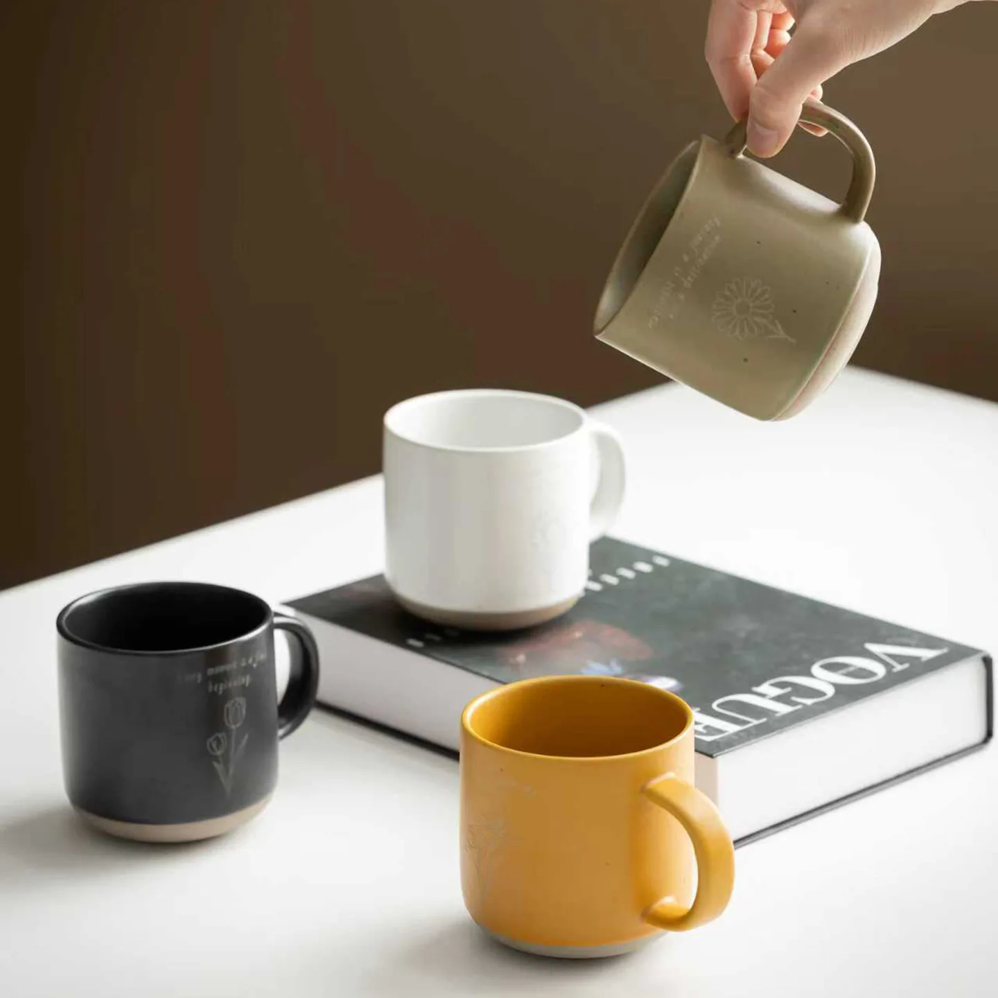 HYS large-capacity ceramic mug coarse pottery simple water cup