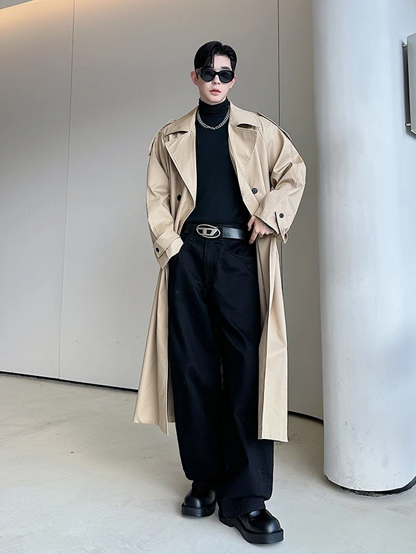 

Двухрядное пальто с пуговицами, удлиненное, выше колена, для мужчин и женщин, модный дизайн с утяжкой на талии, городской стиль, приталенный крой, на все сезоны