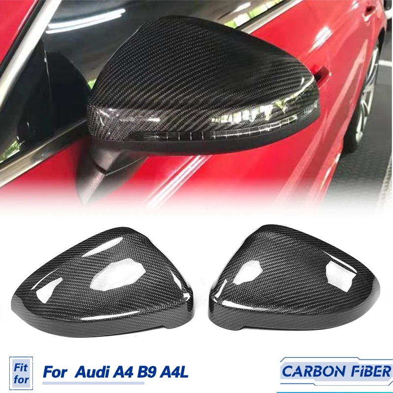 

Car Rearview Mirror Covers Caps Carbon Fiber for Audi A4 S4 B9 A5 S5 RS5 2017-2019 Replacement Side Mirror Caps Shell Body Kits