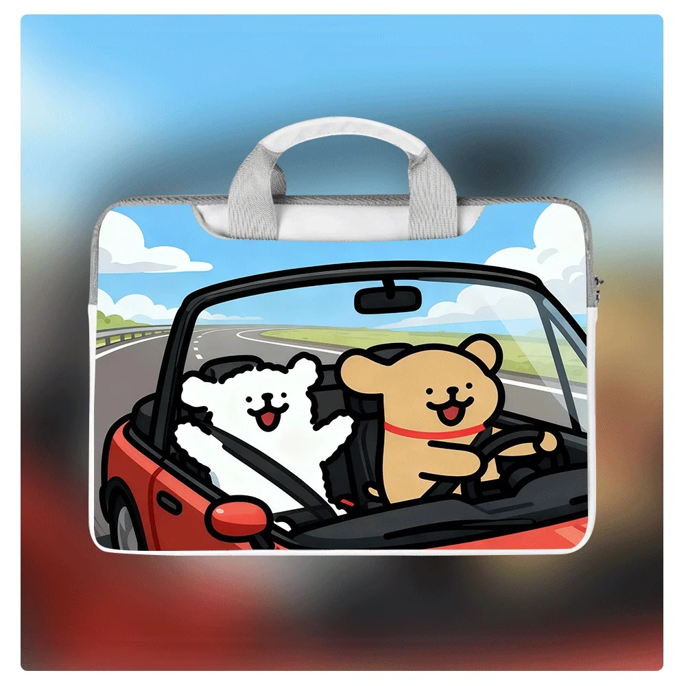 

Waterproof Laptop Bag Animal Dog Print 12 13 14 16 Inch Apple Huawei Student Portable Shoulder Messenger Bag Large Capacity Gift