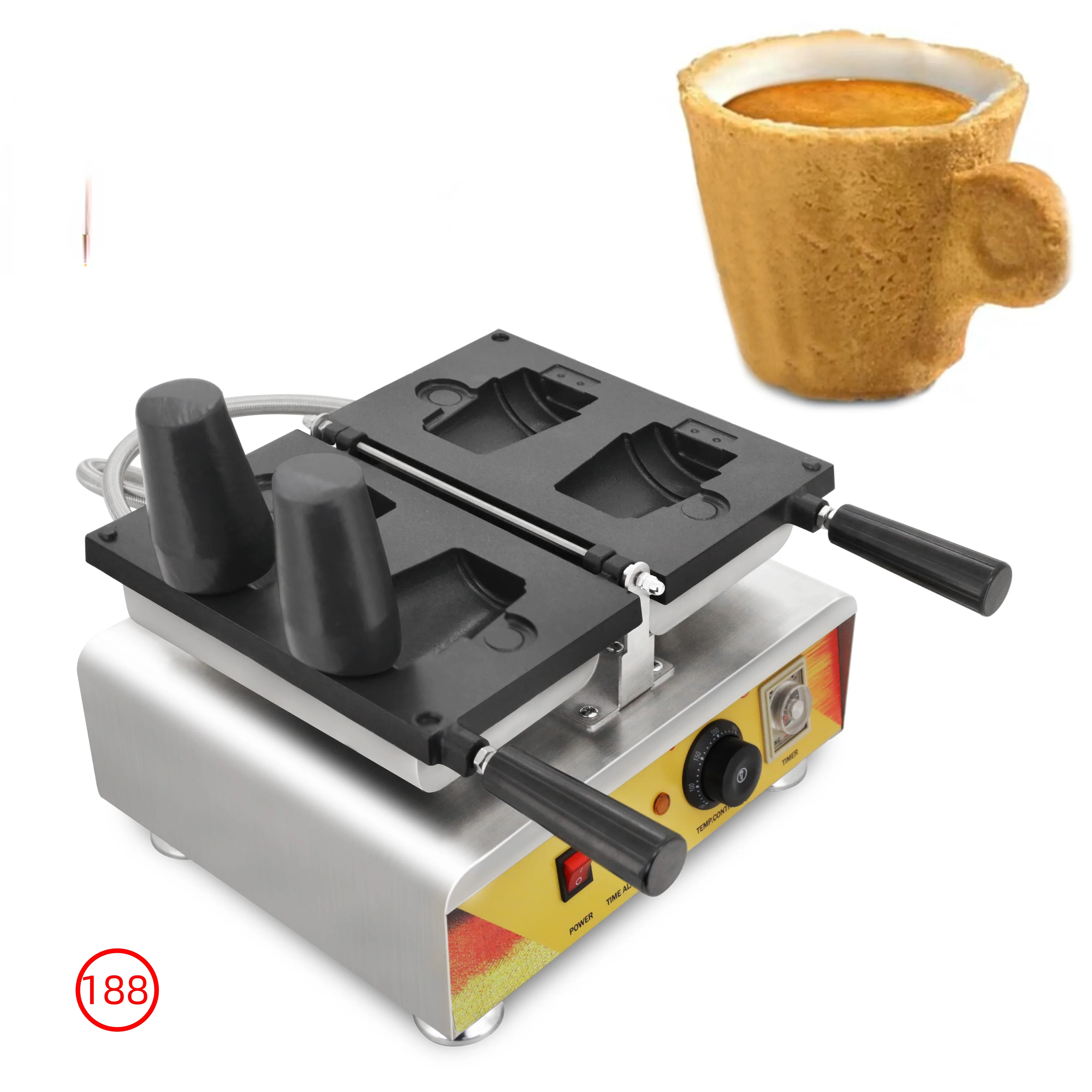 Biodegradable Takeaway Espresso Mug Biscuit Cookie Ice Cream Milk Tea Cup Waffle Maker Machine Edible Coffee Cups Making Machine