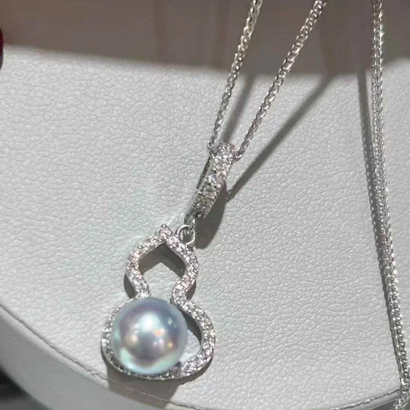 

SGARIT True Doma серый жемчужный кулон в виде тыквы S925 стерлингового серебра с кубическим цирконием жемчужное ожерелье для женщин ювелирные изделия