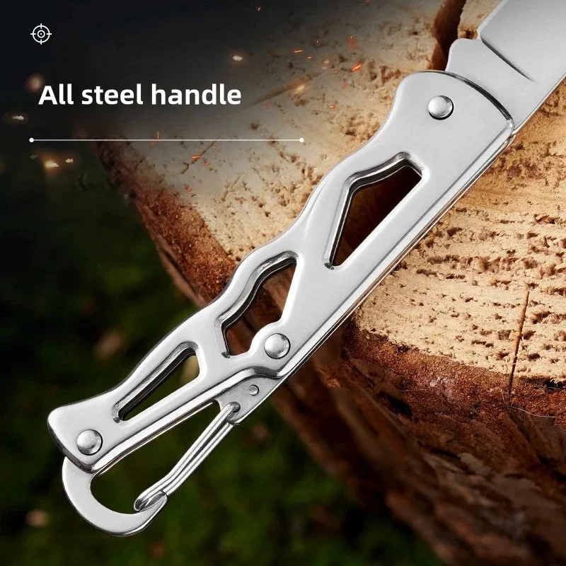 Outdoor Camping Self Defense Knife Stainless Steel Blade Shaped Knife Tool Folding Portable Key Knife