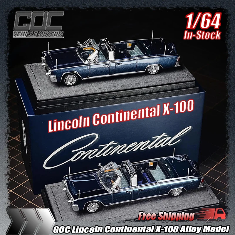 

2026 HEC GOC Exhibition Limited 1 64 Lincoln Continental X100 Diecast Car Model Dark Blue Open Top For Collection Enthusiasts