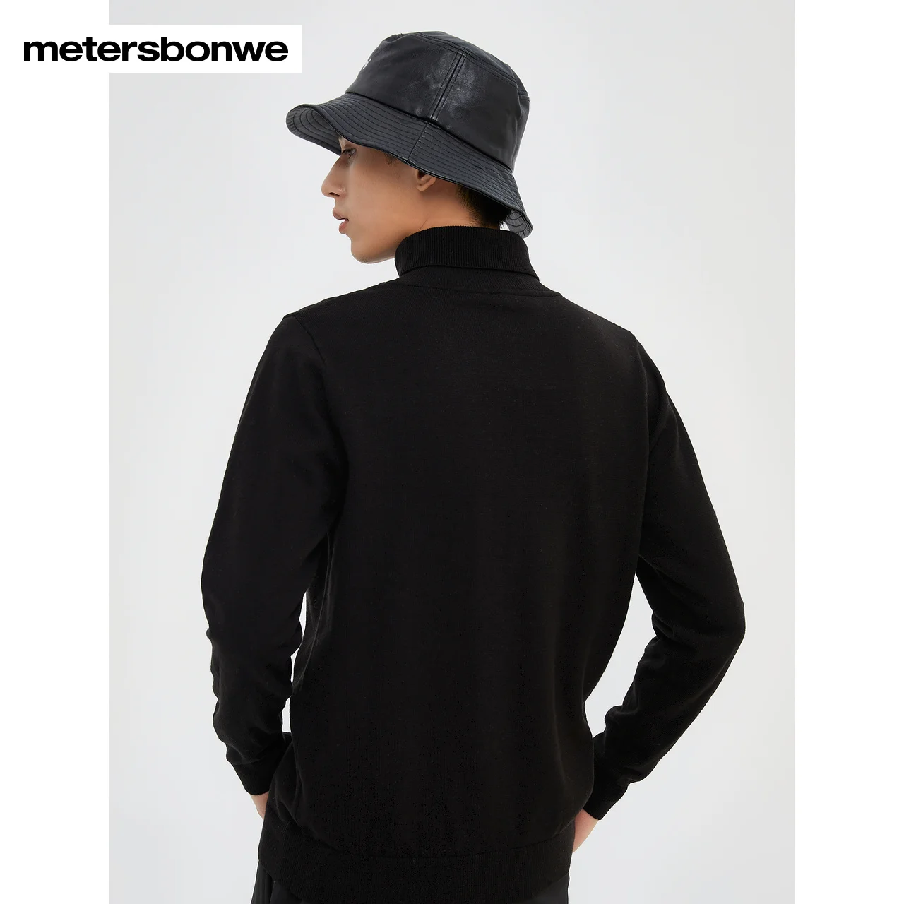 Metersbonwe High Neck Sweater Men Winter Solid Warm Casual Sweaters Grey Layover Pullover Comfortable Long Sleeve Top Brand