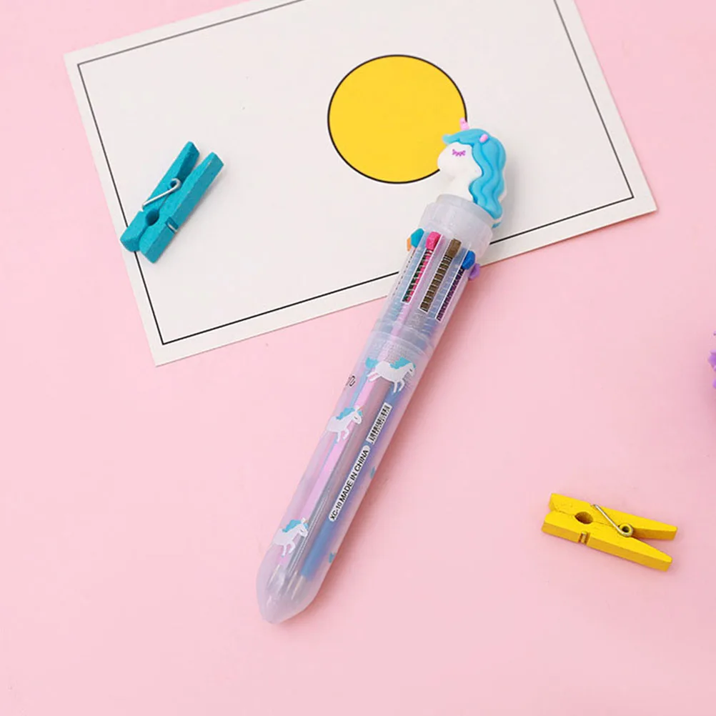 

4pcs Ballpoint Pens Cartoon Design Ten Colors Smooth Writing Lightweight Portable Great for Daily Use Study Notes