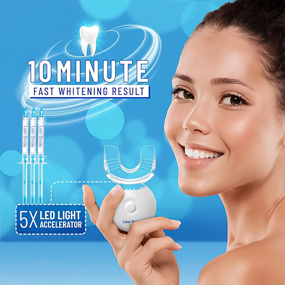 Lexi Smile Tanden Whitening Set-5x Led Lichte Tanden Whitening Agent Mond Lade Gel Niet-Gevoelige Snelle Tanden Bleekmiddel