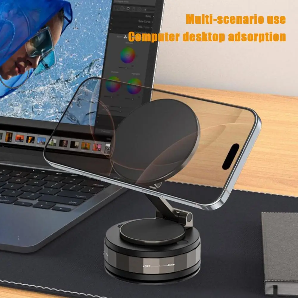 

Вакуумный магнитный держатель для телефона премиум-класса на 360° ° Регулируемое сверхстабильное крепление на присоске для лобового стекла автомобиля, стола, тренажерного зала