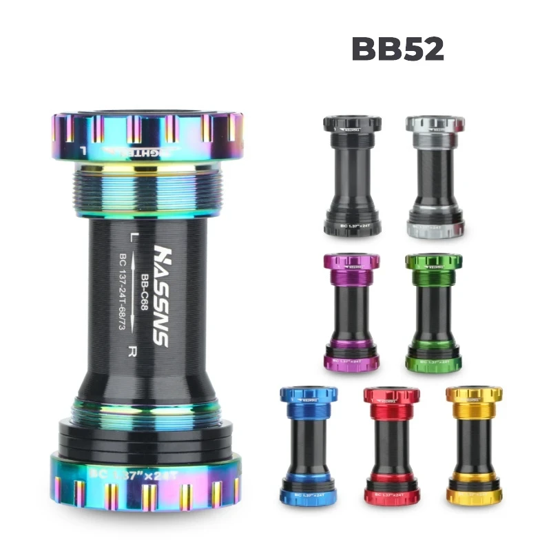 HASSNS BB52 Bicycle Bottom Bracket Hollowtech BB51 BB68 73 Central Movement Axis MTB Bearings for Mountain Bike Crankset Shaft