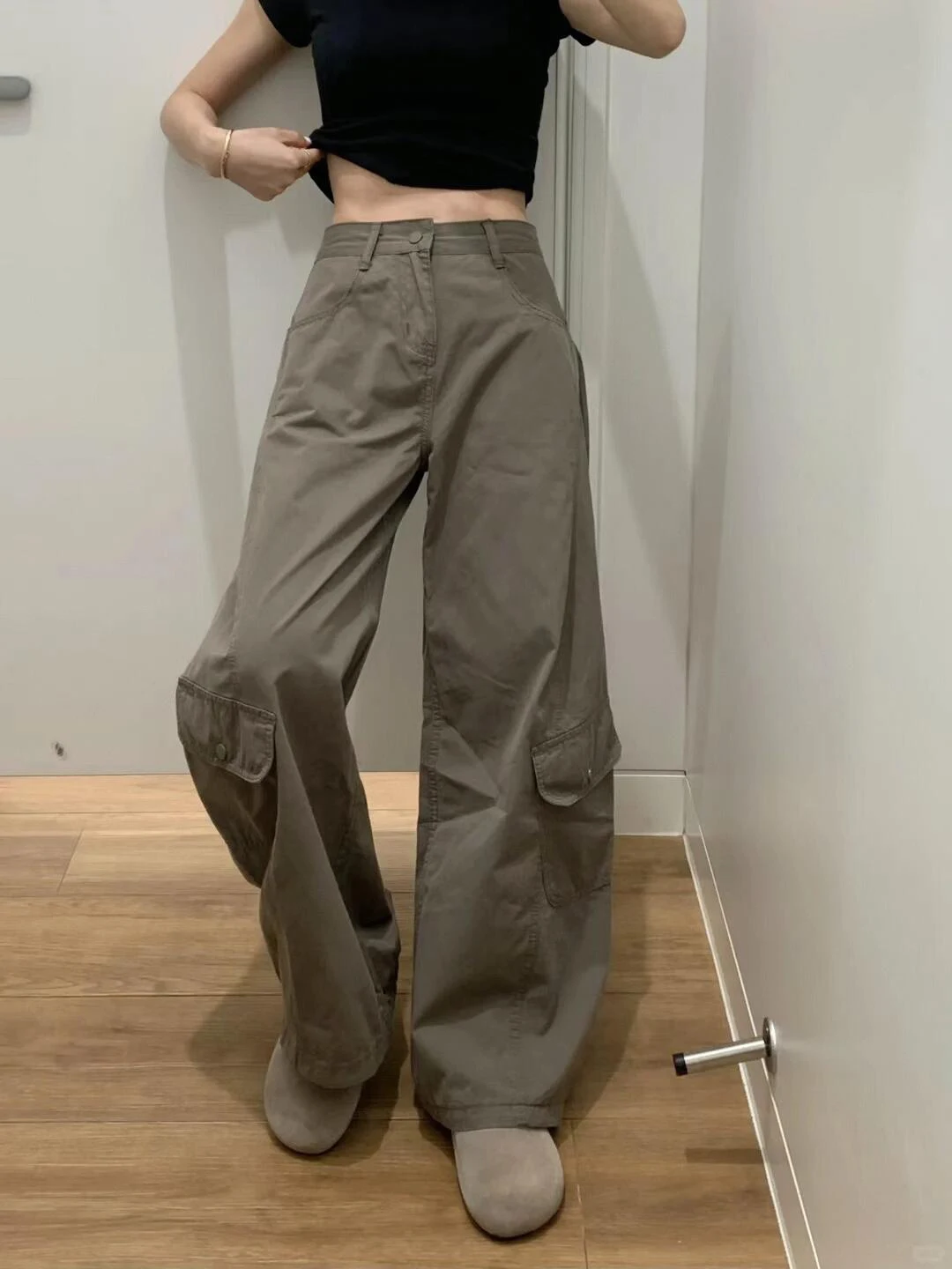 

Брюки с высокой талией, облегающие, с боковыми разрезами и карманами, для мужчин и женщин, американского кроя, длинные, на осень