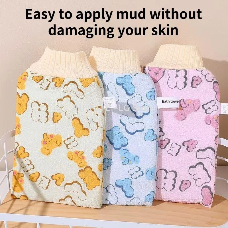 Double-sided Fine Abrasive Cleaning Adult-sized Thickened Scrub Towel/gloves/bath Towel Made Of Polyester-cotton Material