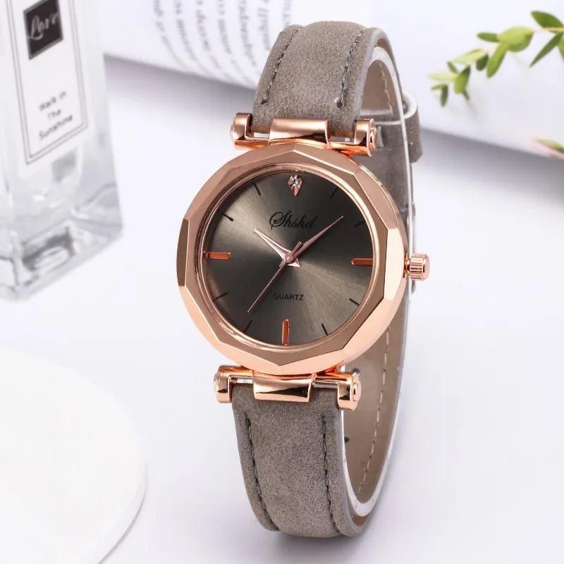 Koreanische Version der minimalist ischen und stilvollen matten Leder armbanduhr, rautenförmige Damen quarzuhr, Damen uhr